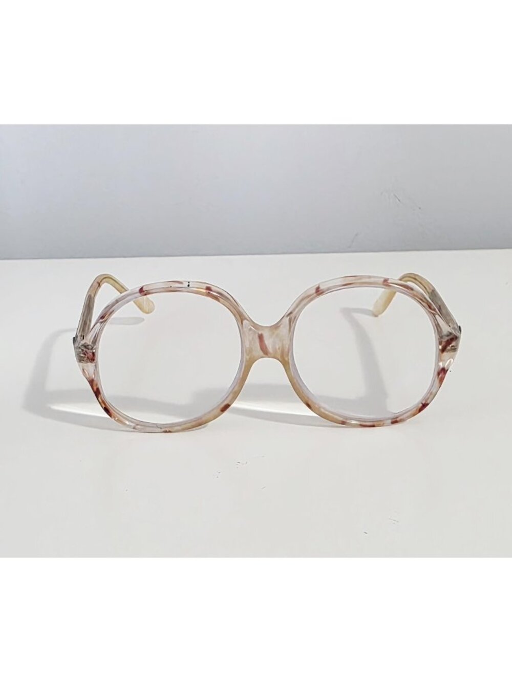 Vintage 1970s Pierre Cardin "Louvre" Oversized Pink & Brown MOD Eyeglasses